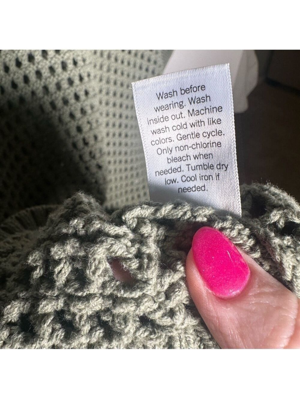 Sonoma Women's Sage Green Open Knit Sweater - Picture 5 of 5